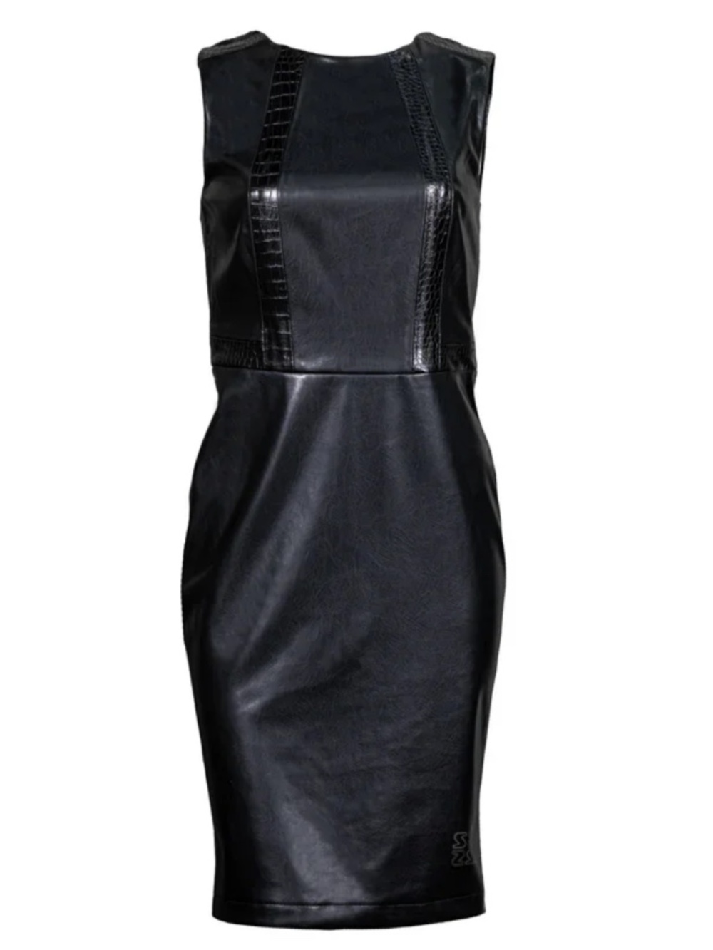 Sportalm Orivelle Leather Like Dress Black Midi 42
